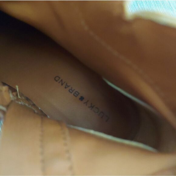 Lucky Brand Prenma Ankle Bootie | Block Heel | Cognac | Size 7 - Picture 10 of 10